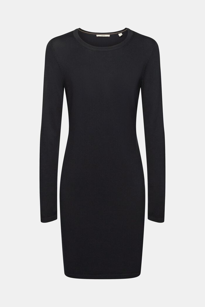 Dzianinowa sukienka do kolan, BLACK, detail image number 6