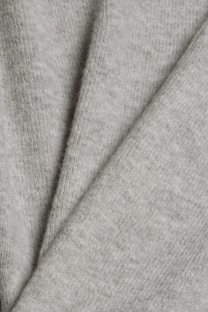 Z wełną: sweter z dekoltem w serek, LIGHT GREY, detail image number 4