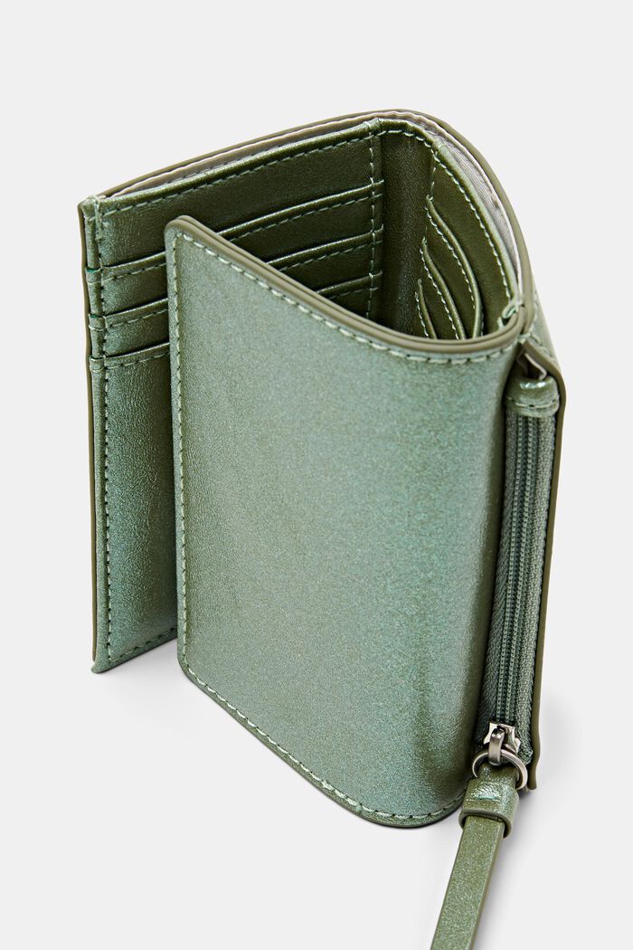 Rozkładany portfel z połyskiem, LIGHT AQUA GREEN, detail image number 3