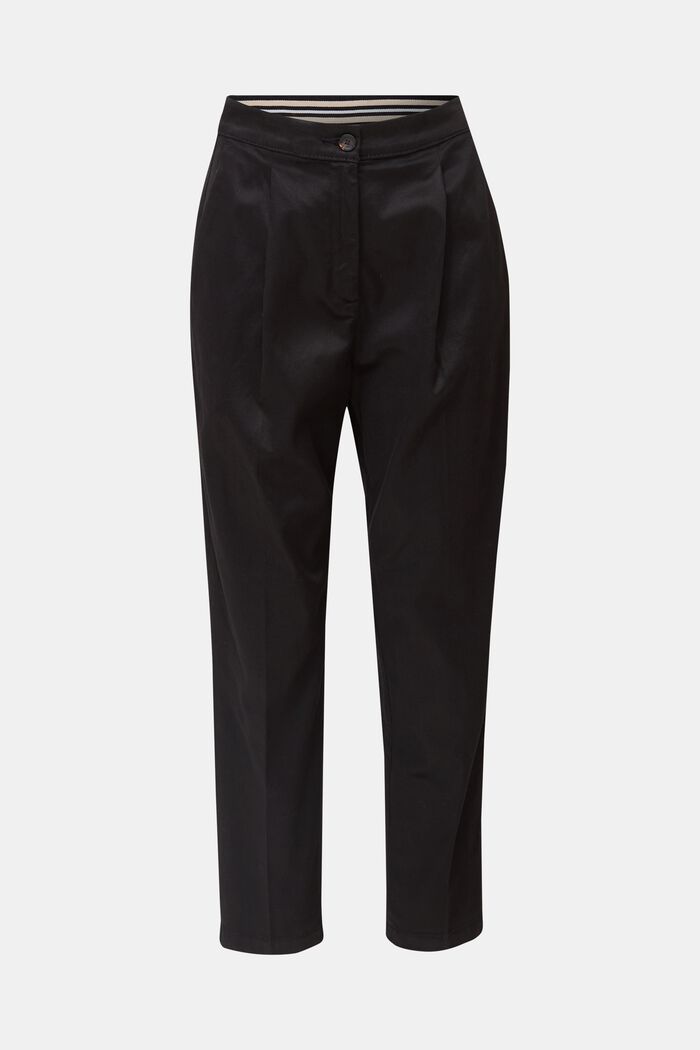 Z TENCELEM™: spodnie z zakładkami, BLACK, detail image number 0