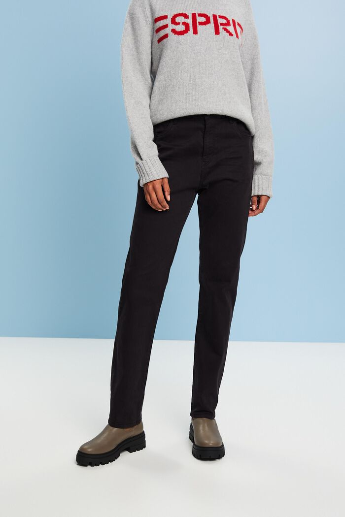 Spodnie z diagonalu, fason slim fit, BLACK, detail image number 0