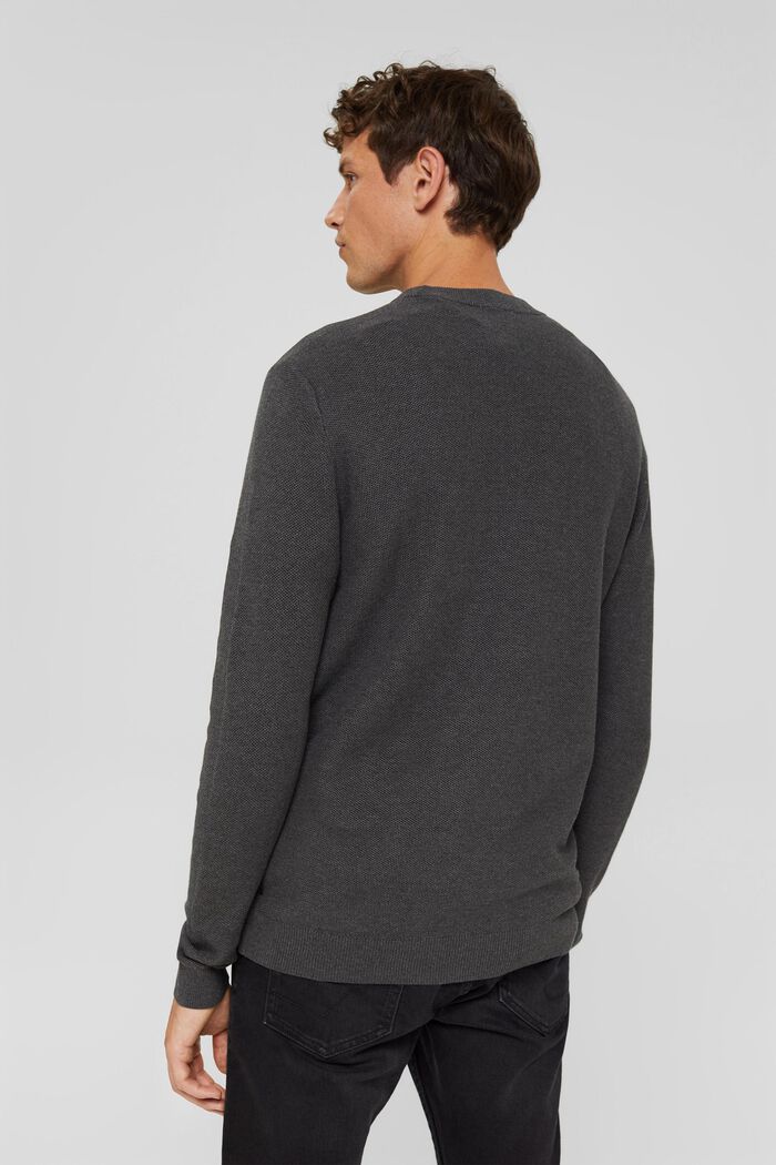 Sweter z fakturą, 100% bawełny ekologicznej, DARK GREY, detail image number 3