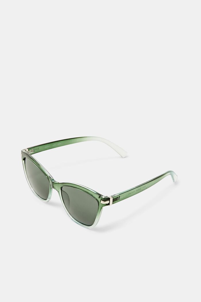 Cieniowane okulary przeciwsłoneczne w stylu „kocie oko”, GREEN, detail image number 0