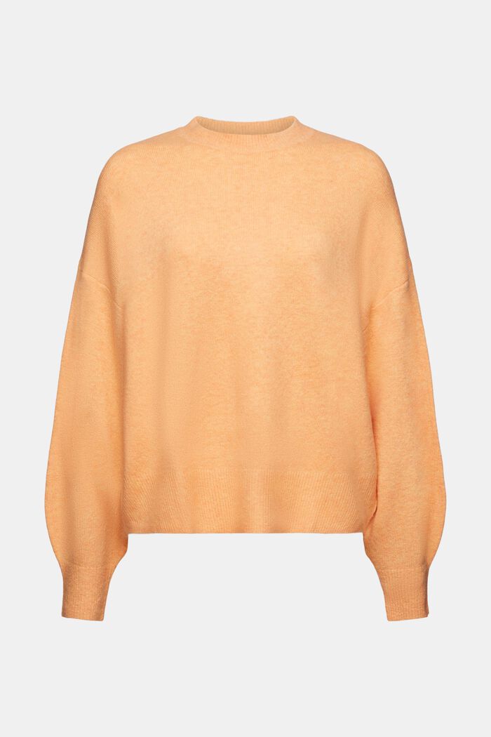 Sweter z okrągłym dekoltem z mieszanki wełnianej, PEACH, detail image number 6