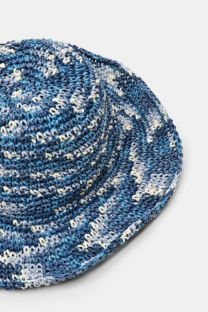 Słomiany kapelusz rybacki w melanżowym stylu, BLUE, detail image number 1