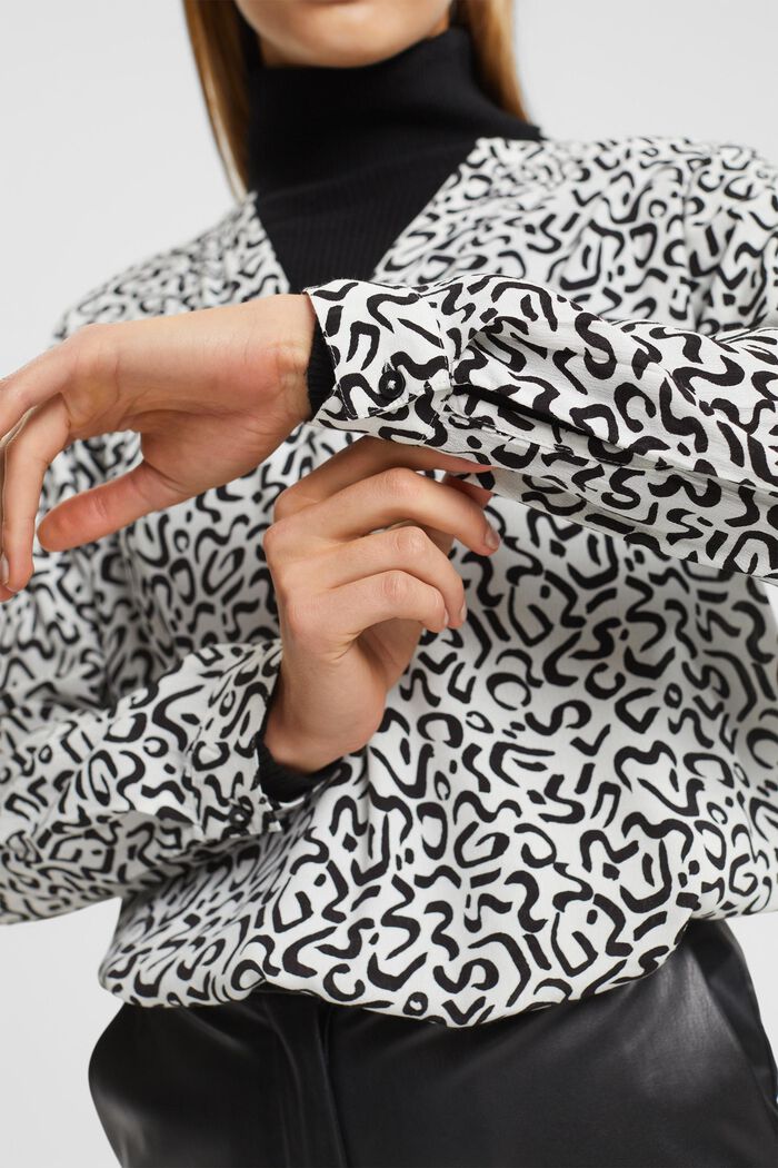 Wzorzysta bluzka, LENZING™ ECOVERO™, WHITE, detail image number 2