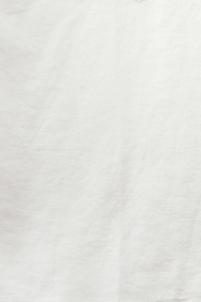 Bluzka koszulowa z lnu i bawełny, OFF WHITE, detail image number 5