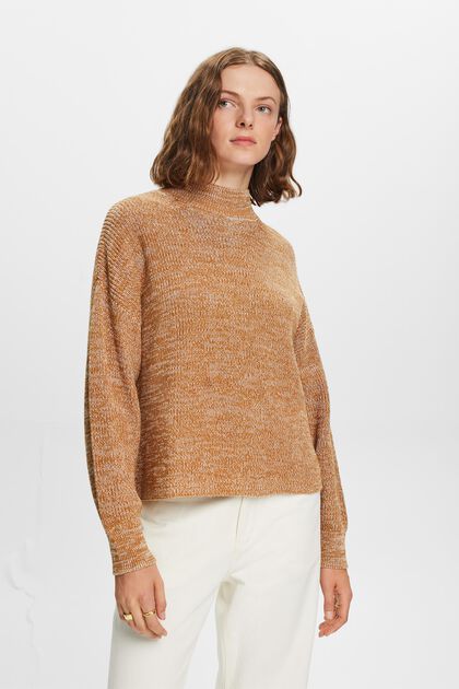Sweter z półgolfem z prążkowanej dzianiny