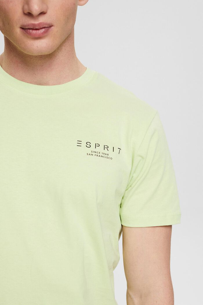 T-shirt z dżerseju z nadrukiem z logo, LIGHT GREEN, detail image number 1