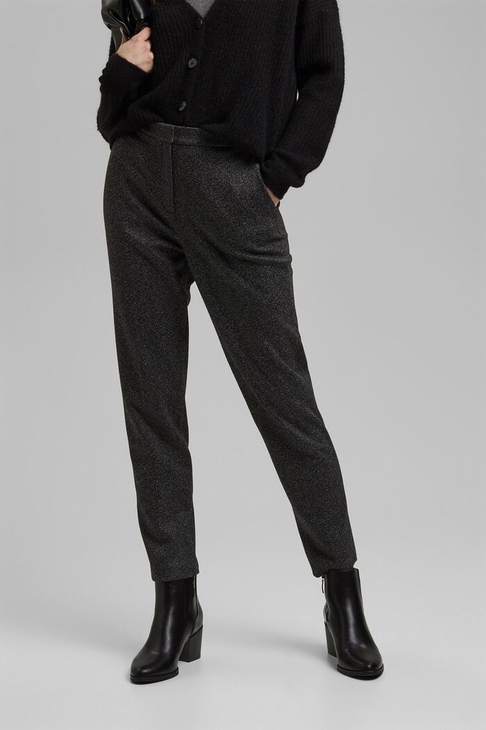 Elastyczne spodnie Mix + Match HERRINGBONE, BLACK, detail image number 6