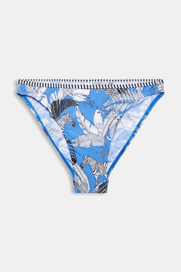 Z recyklingu: figi bikini z tropikalnym nadrukiem, BLUE, detail image number 4