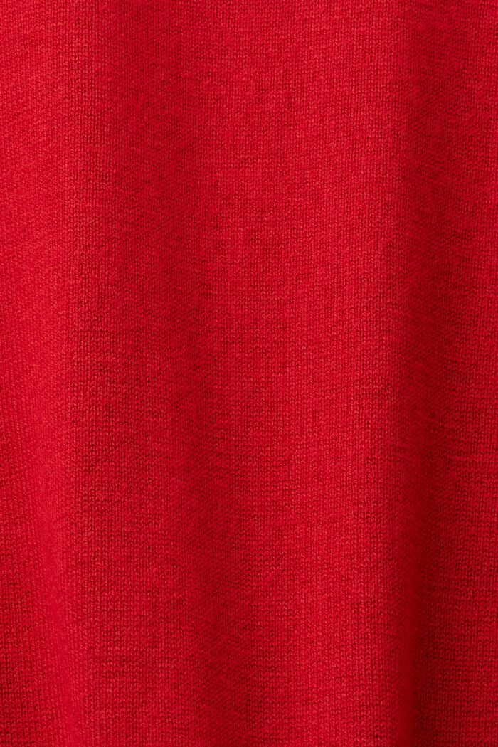 Sweter z delikatnym splotem, DARK RED, detail image number 5