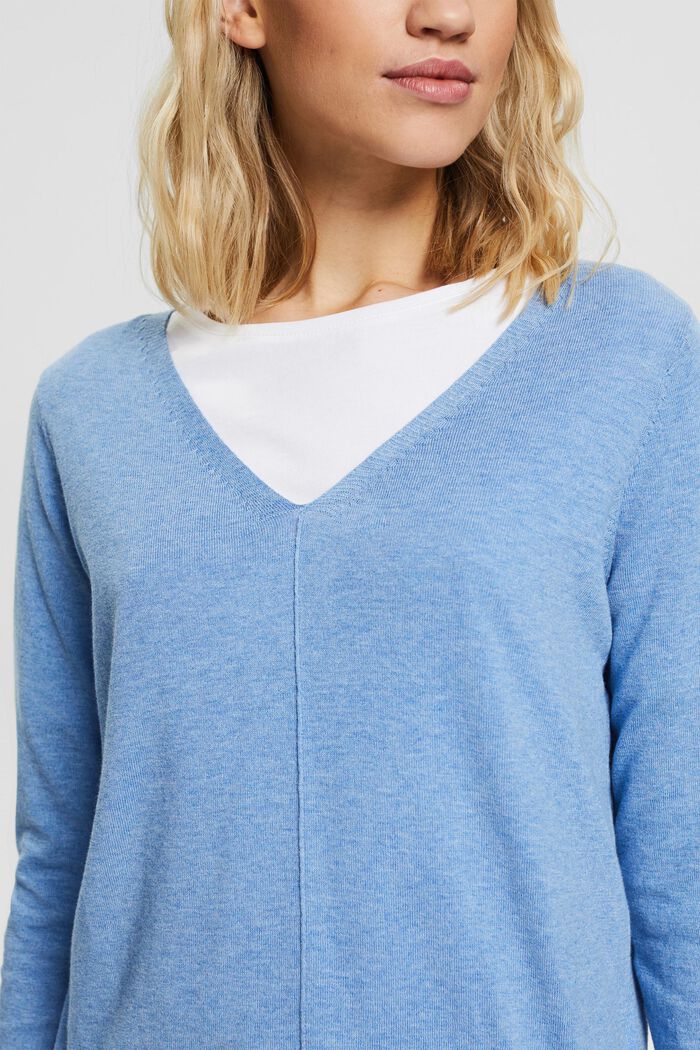 Sweter z cienkiej dzianiny, 100% bawełny, LIGHT BLUE LAVENDER, detail image number 2