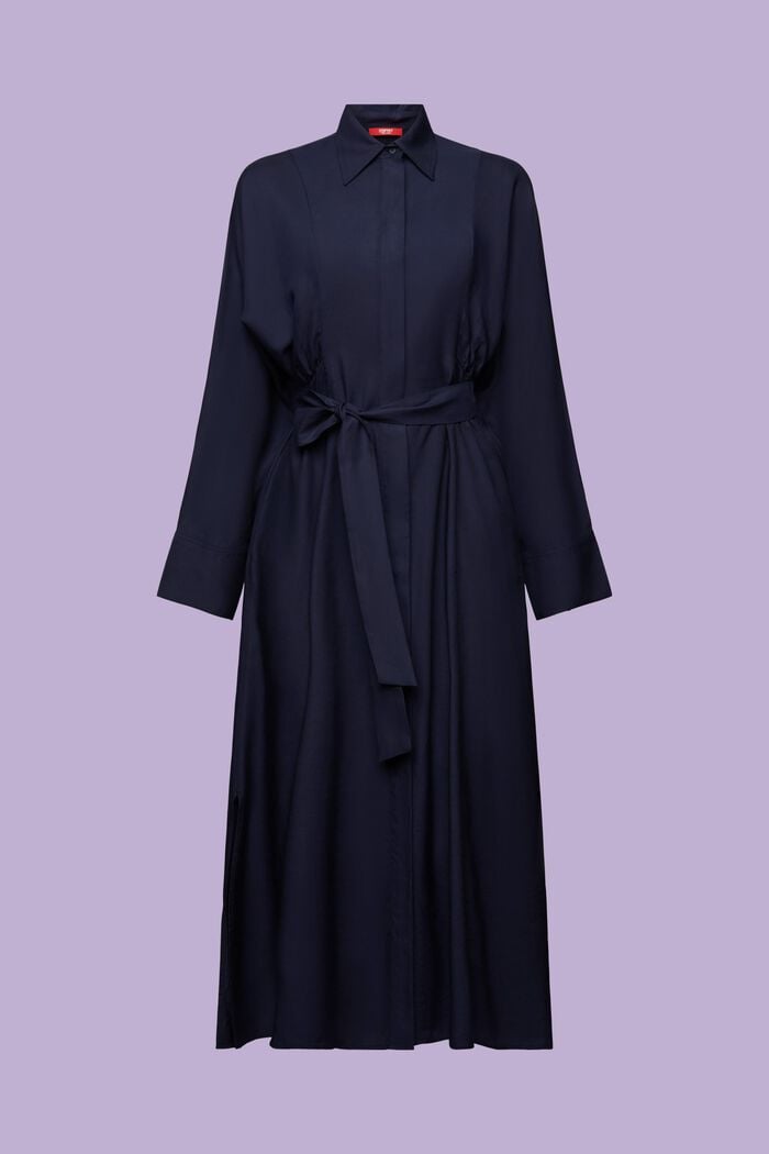Koszulowa sukienka midi, LENZING™ ECOVERO™, NAVY, detail image number 6