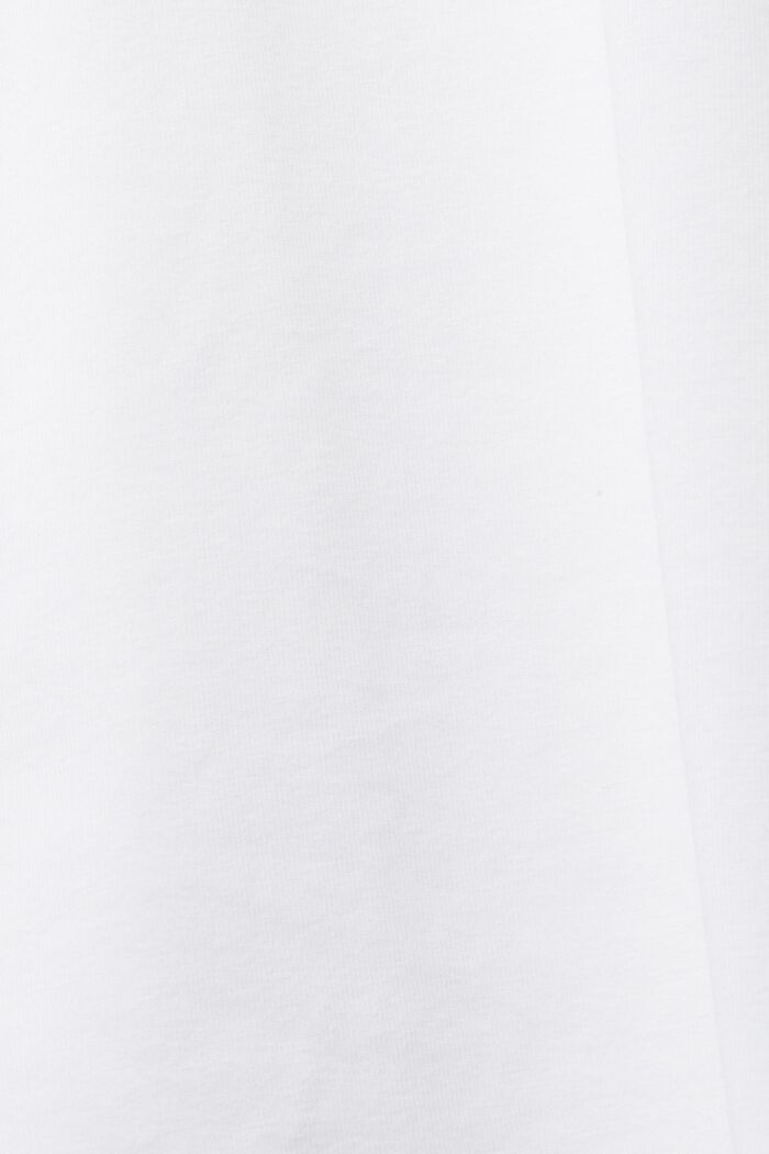 Skrócony T-shirt z błyszczącym ściągaczem, WHITE, detail image number 4
