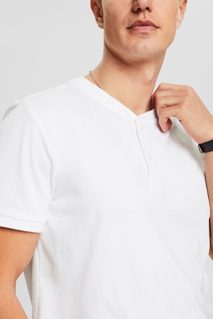 Dżersejowy T-shirt henley, WHITE, detail image number 3