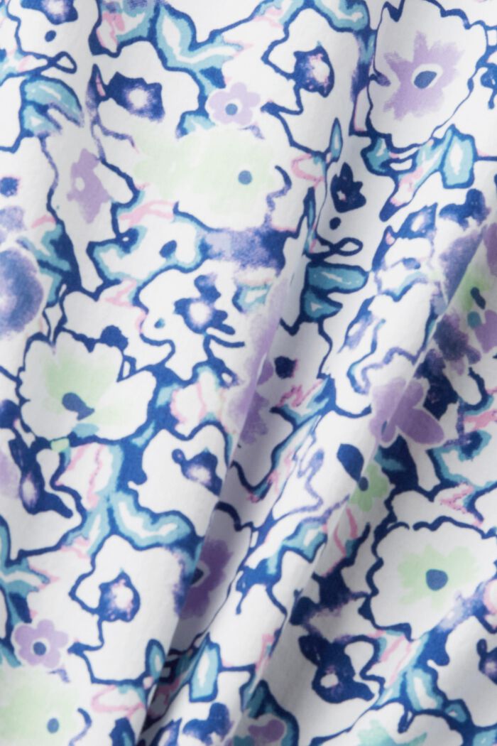 Bluzka z bawełny z kwiatowym nadrukiem, WHITE, detail image number 5
