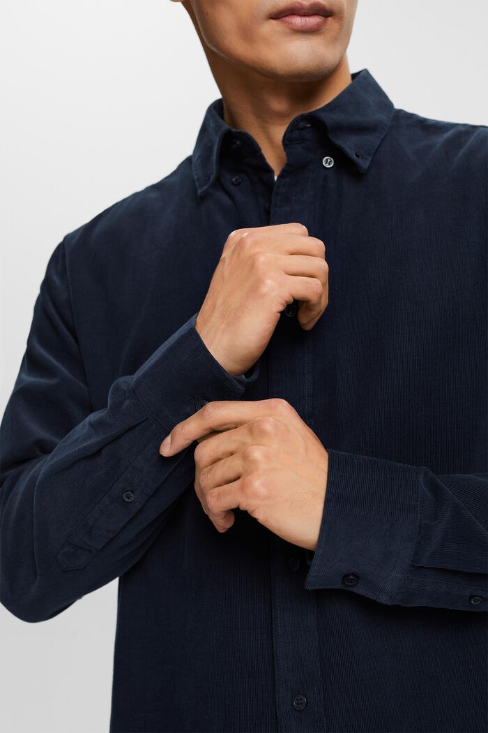 Sztruksowa koszula, 100% bawełny, PETROL BLUE, detail image number 2