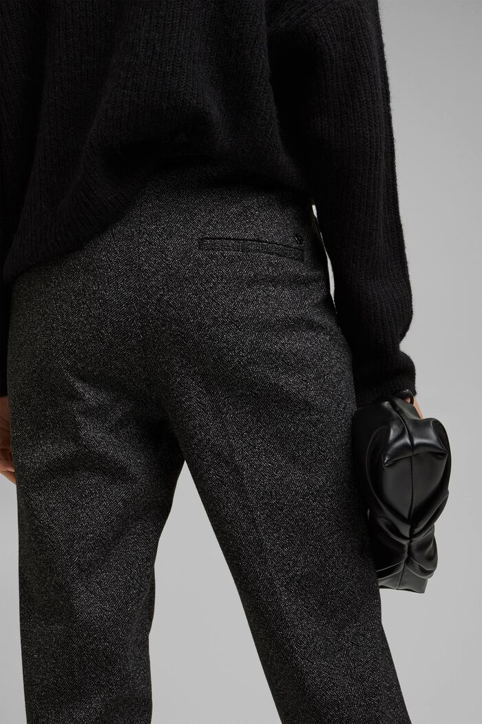 Elastyczne spodnie Mix + Match HERRINGBONE, BLACK, detail image number 5
