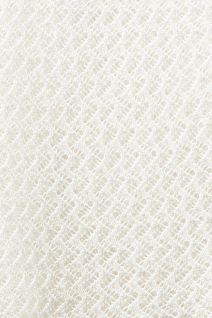 Fakturowany sweter bez rękawów z dekoltem w serek, OFF WHITE, detail image number 4