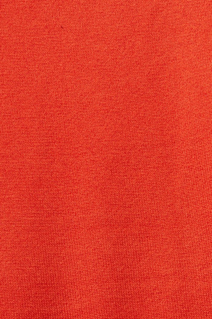 Sweter z zaokrąglonym dekoltem w serek, BRIGHT ORANGE, detail image number 4