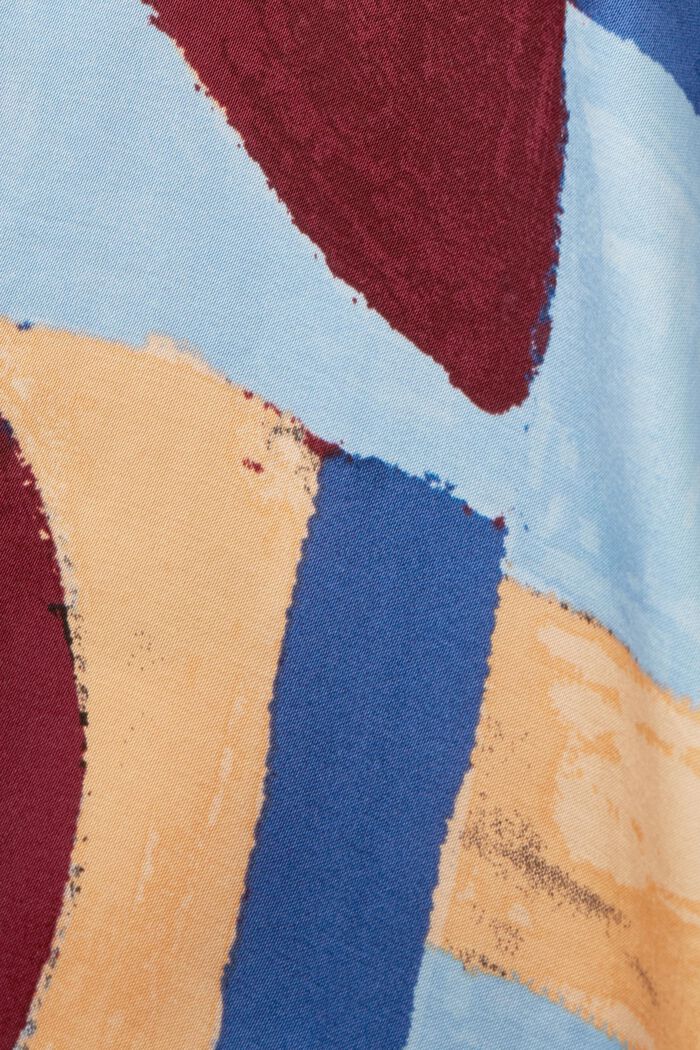 Satynowa bluzka z geometrycznym wzorem, BLUE, detail image number 5