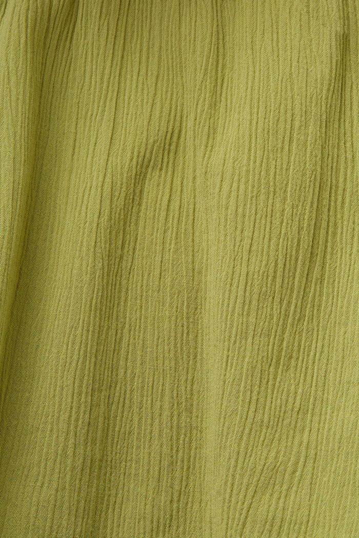 Szorty na gumce z marszczonej bawełny, PISTACHIO GREEN, detail image number 6