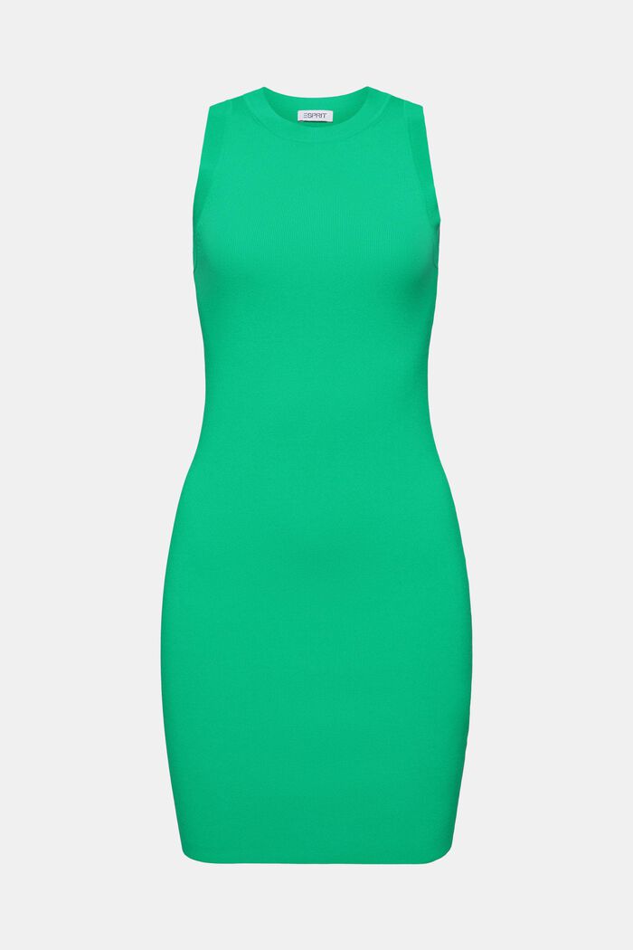 Dzianinowa sukienka mini bez rękawów, GREEN, detail image number 6