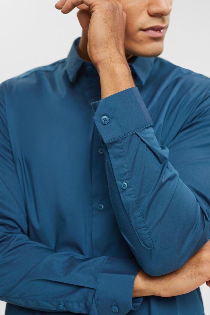 Koszula, fason slim fit, PETROL BLUE, detail image number 2