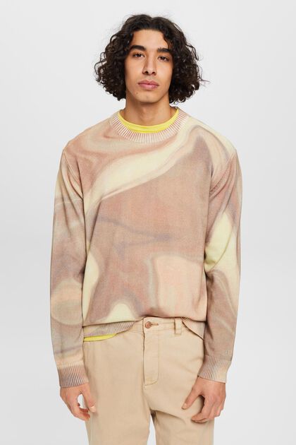 Bawełniany sweter ze wzorem na całej powierzchni
