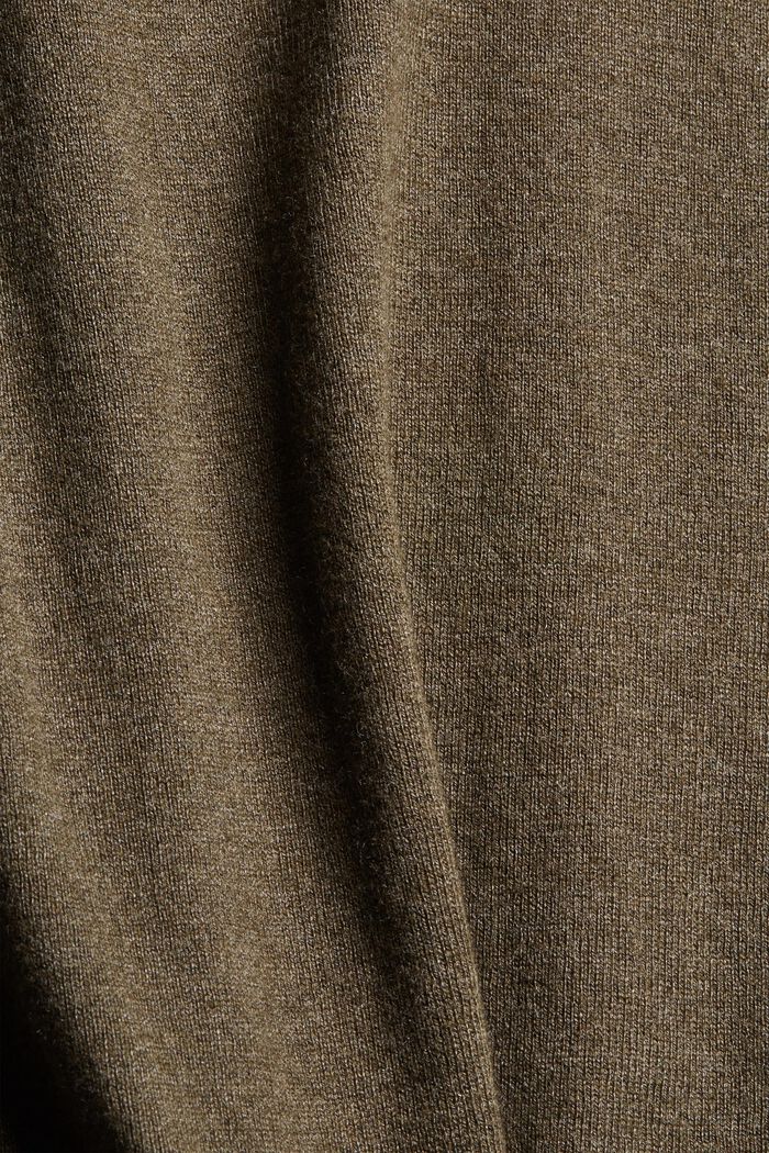 Sweter z golfem i bawełną organiczną, DARK KHAKI, detail image number 4