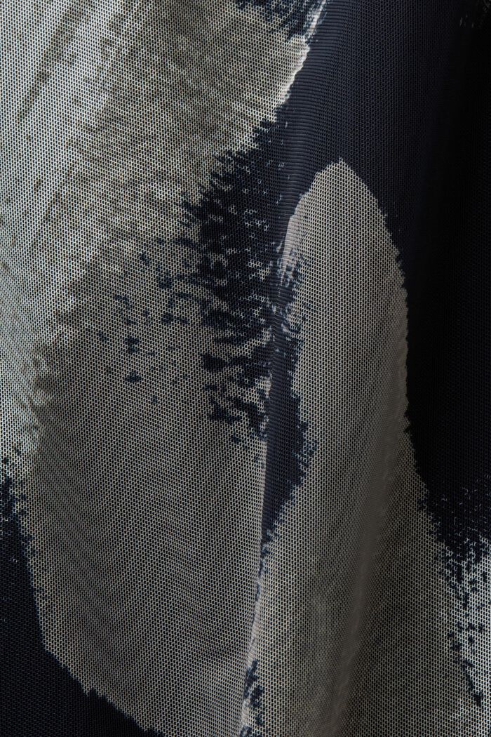 Spódnica midi z siateczki z nadrukiem, BLACK, detail image number 6
