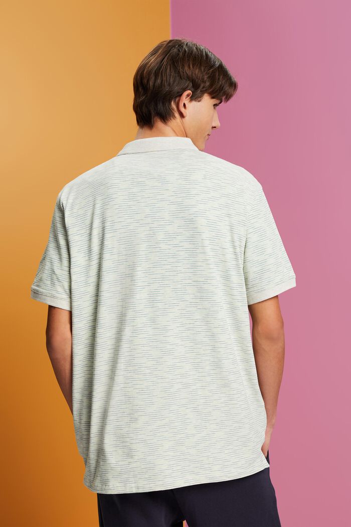 Melanżowa koszulka polo w cienkie paseczki, CITRUS GREEN, detail image number 3