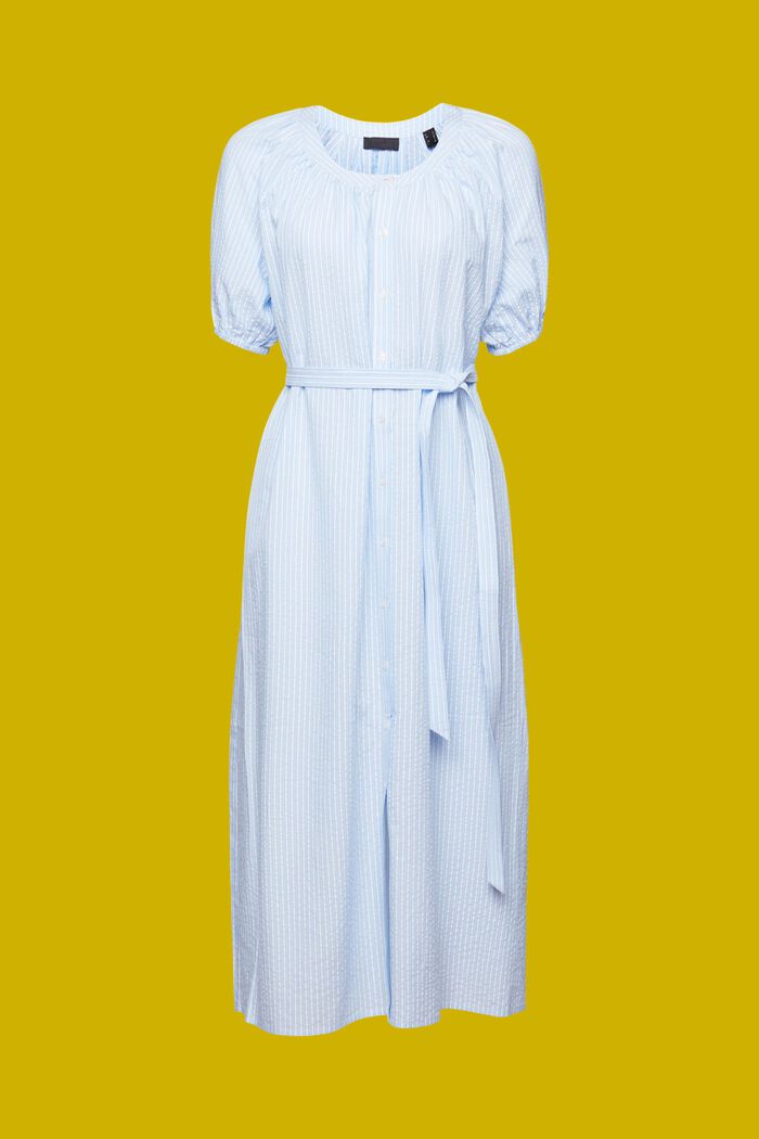 Sukienka midi z paskiem, mieszanka bawełniana, LIGHT BLUE, detail image number 6