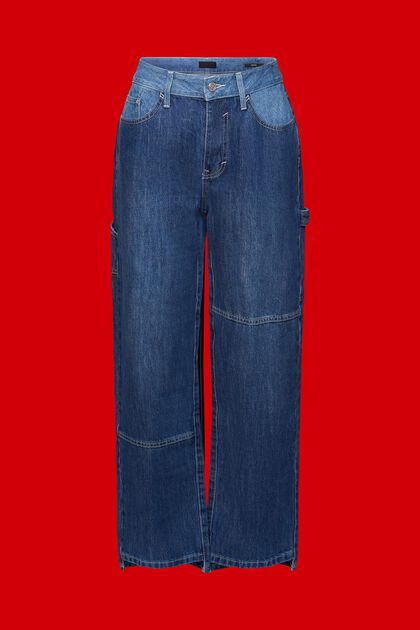 Asymetryczne dżinsach z szerokimi nogawkami w stylu lat 90.