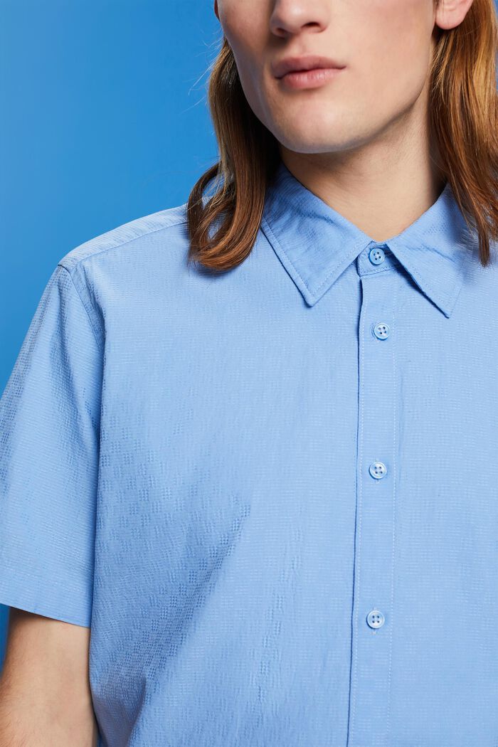 Fakturowana koszulka slim fit, LIGHT BLUE, detail image number 2