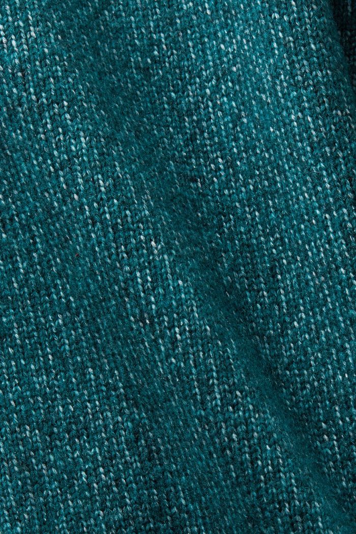 Sweter z okrągłym dekoltem z mieszanki wełnianej, EMERALD GREEN, detail image number 4