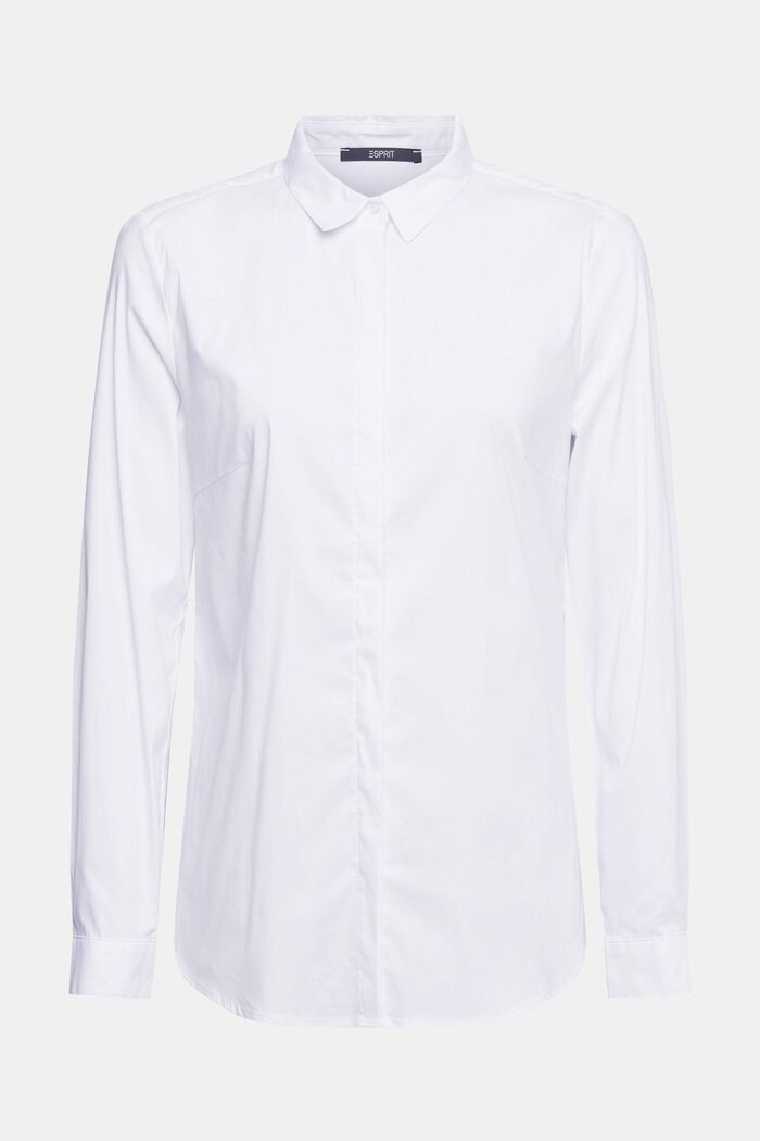 Bluzka koszulowa z mieszanki bawełnianej, WHITE, detail image number 6
