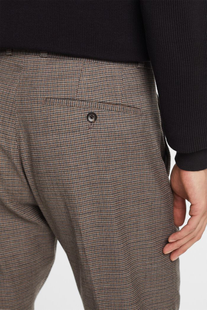 Wełniane spodnie w pepitkę, BROWN GREY, detail image number 4
