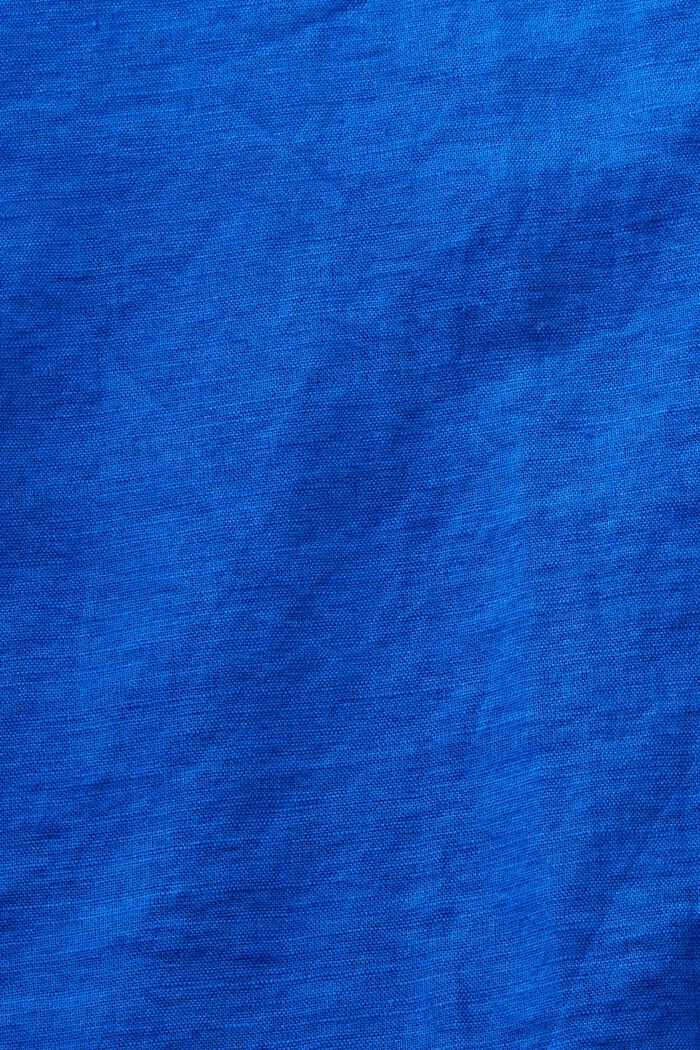 Bluzka koszulowa z lnu i bawełny, BRIGHT BLUE, detail image number 5