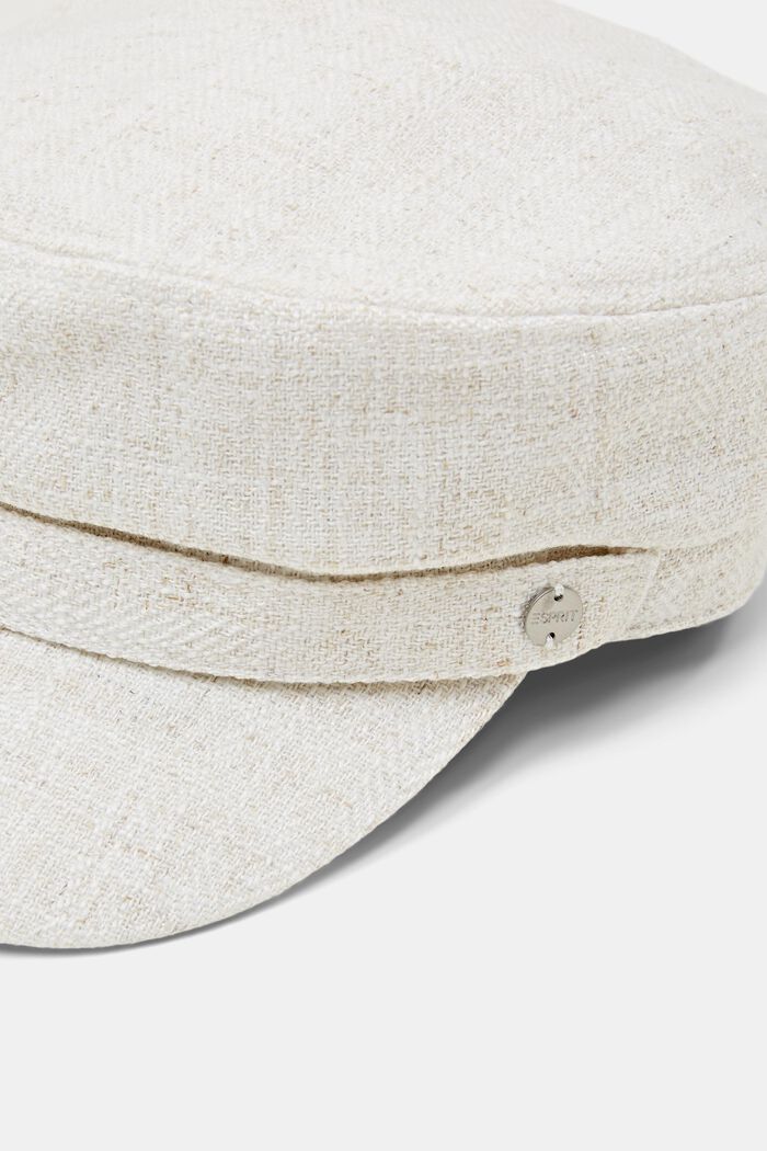 Fakturalna czapka w wojskowym stylu, OFF WHITE, detail image number 1