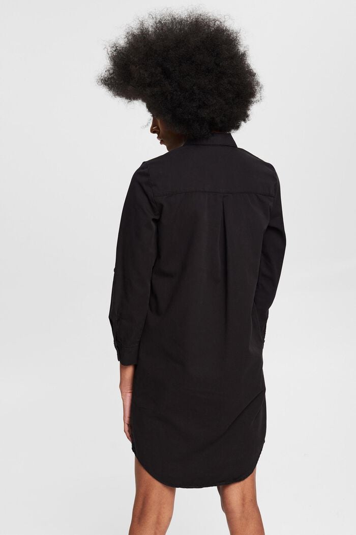 Płócienna sukienka w 100% z bawełny pima, BLACK, detail image number 3