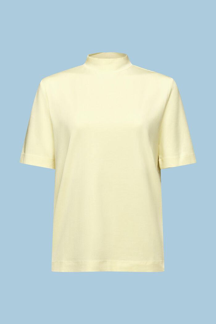 T-shirt z półgolfem z jerseyu, LIME YELLOW, detail image number 6