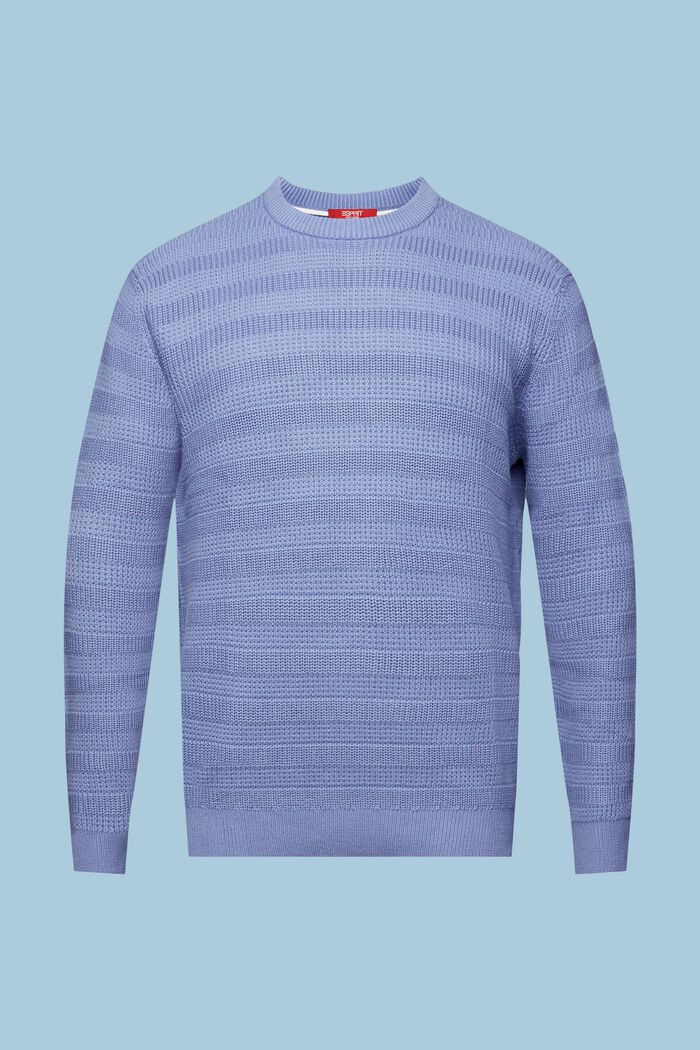 Fakturowany sweter z okrągłym dekoltem, BLUE LAVENDER, detail image number 6