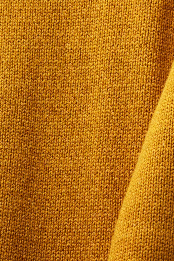 Nakrapiany sweter z okrągłym dekoltem, AMBER YELLOW, detail image number 5
