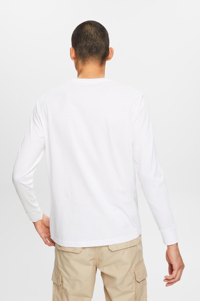 Dżersejowa koszulka z długim rękawem, 100% bawełny, WHITE, detail image number 3