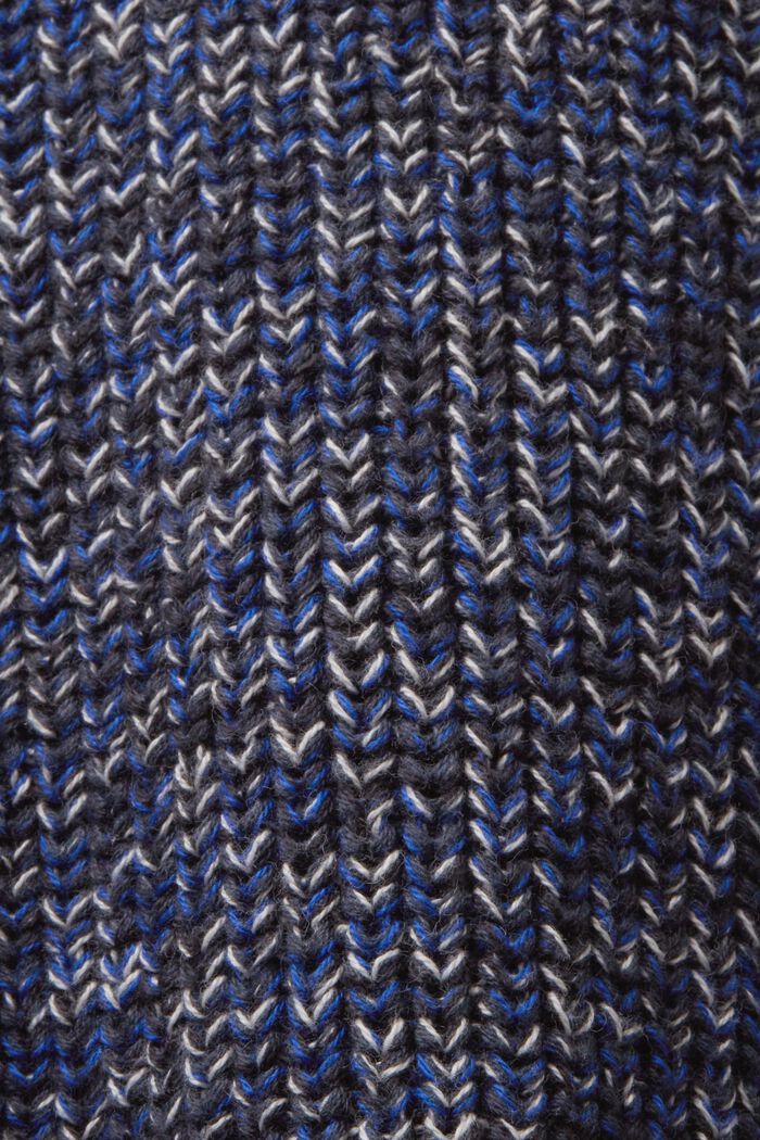 Bawełniany sweter z prążkowanej dzianiny, PETROL BLUE, detail image number 5
