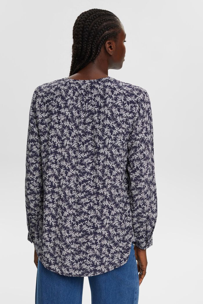 Wzorzysta bluzka, LENZING™ ECOVERO™, BLUE, detail image number 3