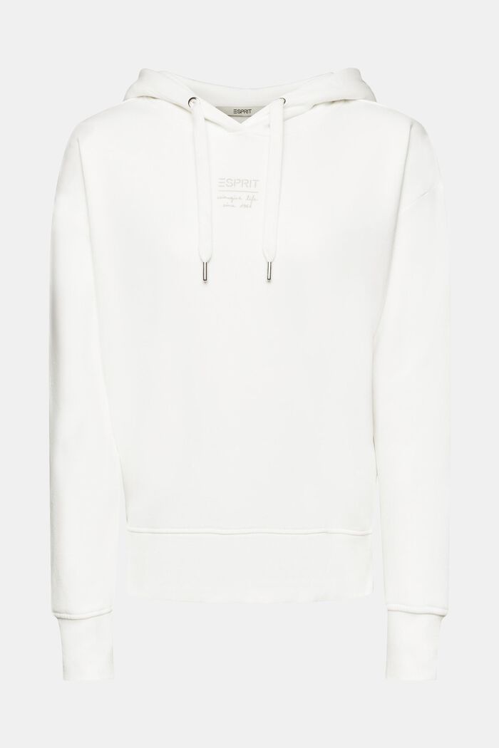 Bluza z kapturem z zamkami po bokach, OFF WHITE, detail image number 7