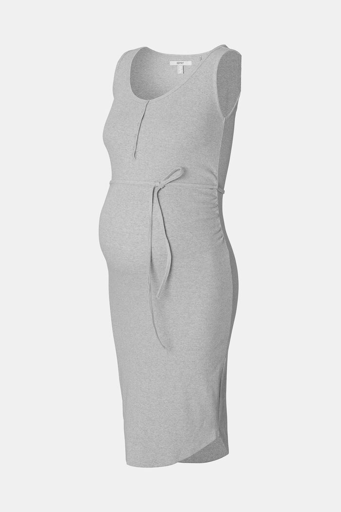MATERNITY Sukienka bez rękawów z funkcją karmienia, LIGHT GREY MELANGE, detail image number 4